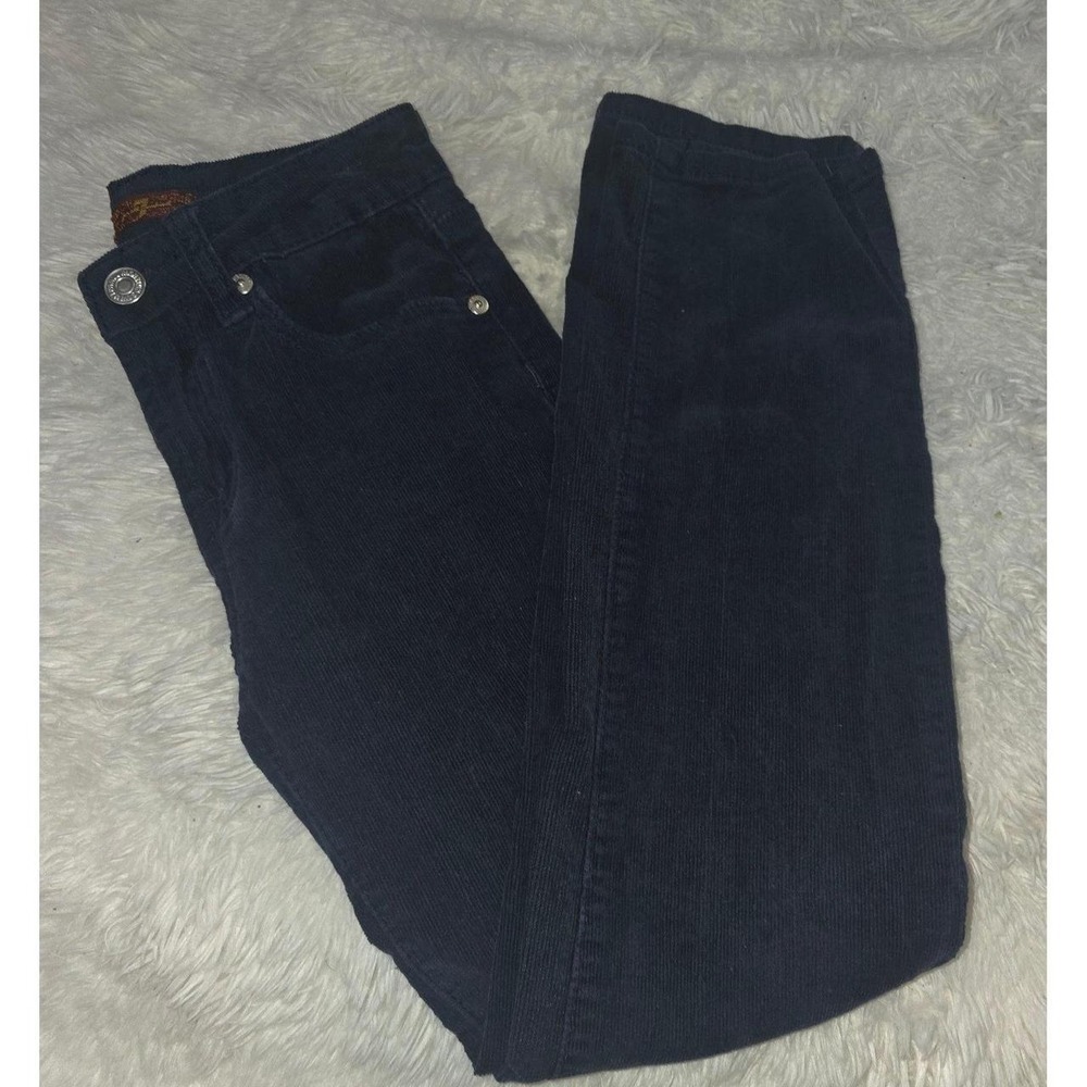 Kids Deep Navy Blue corduroy pants. 7 For All Mankind. Size 8, Slim straight - Picture 2 of 6